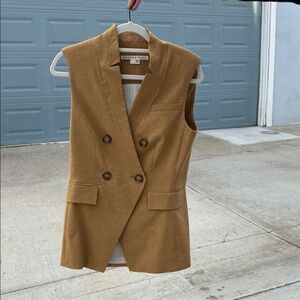 Veronica Beard Camel Double-Breasted Vest